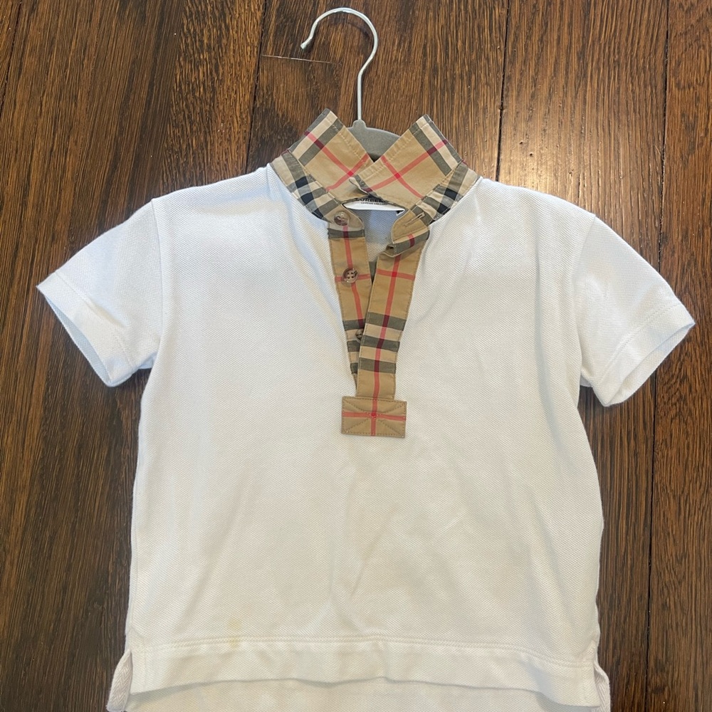 Kids White Shirt with Plaid Collar